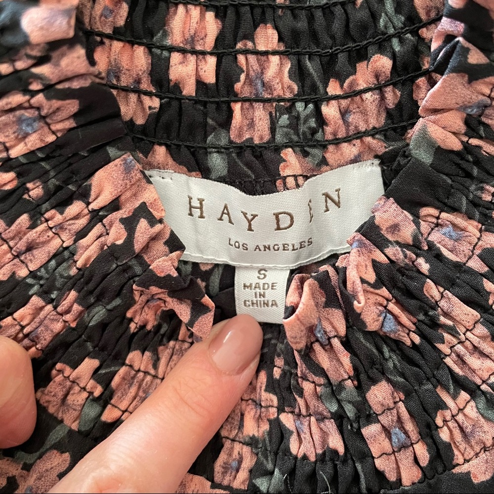 Smocked neck floral long sleeve top - Picture 9 of 15